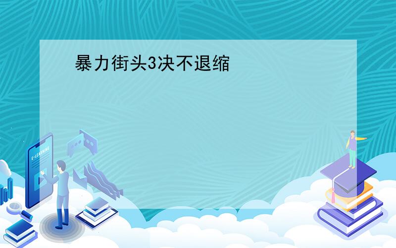 暴力街头3决不退缩