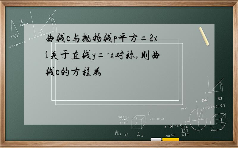 曲线c与抛物线p平方=2x 1关于直线y=-x对称,则曲线c的方程为