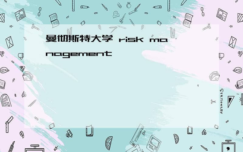 曼彻斯特大学 risk management