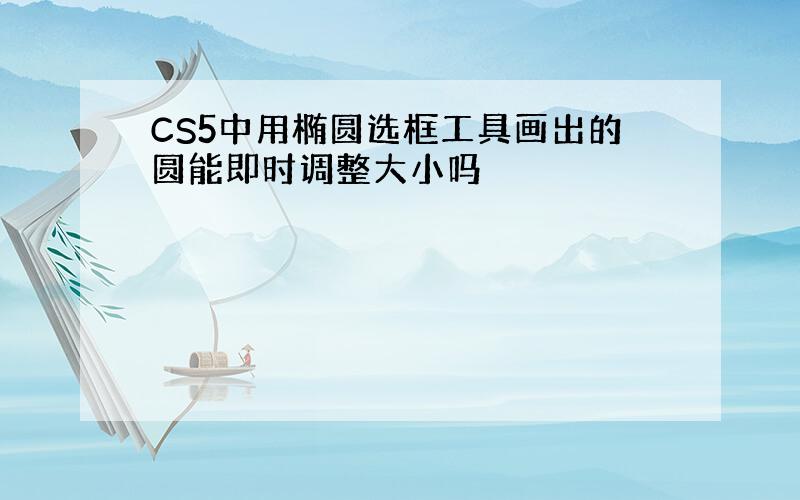 CS5中用椭圆选框工具画出的圆能即时调整大小吗