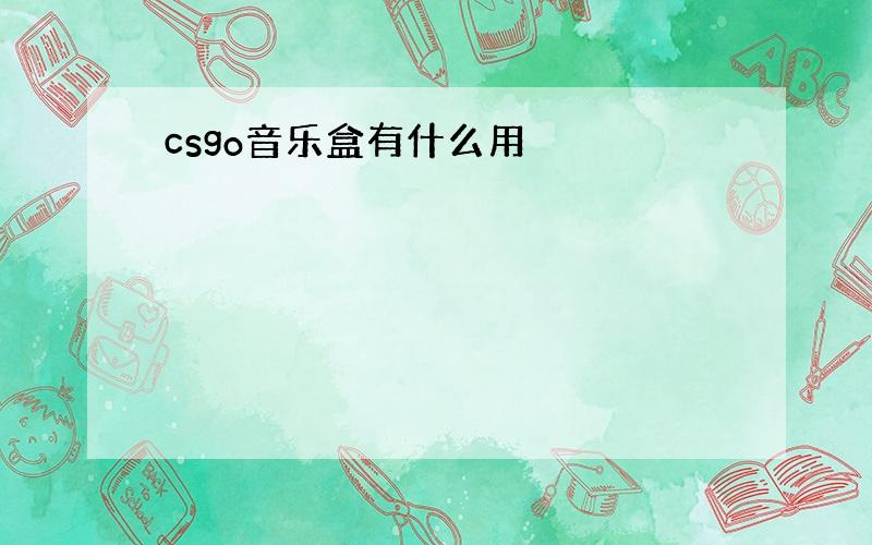 csgo音乐盒有什么用