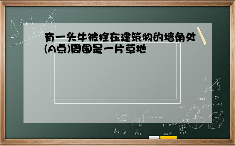 有一头牛被拴在建筑物的墙角处(A点)周围是一片草地