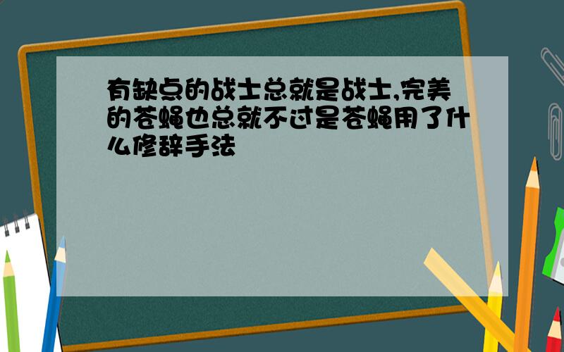 有缺点的战士总就是战士,完美的苍蝇也总就不过是苍蝇用了什么修辞手法