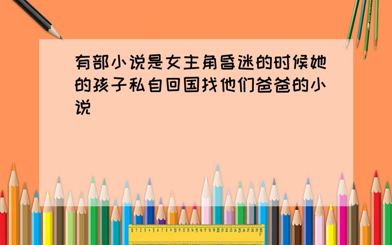 有部小说是女主角昏迷的时候她的孩子私自回国找他们爸爸的小说