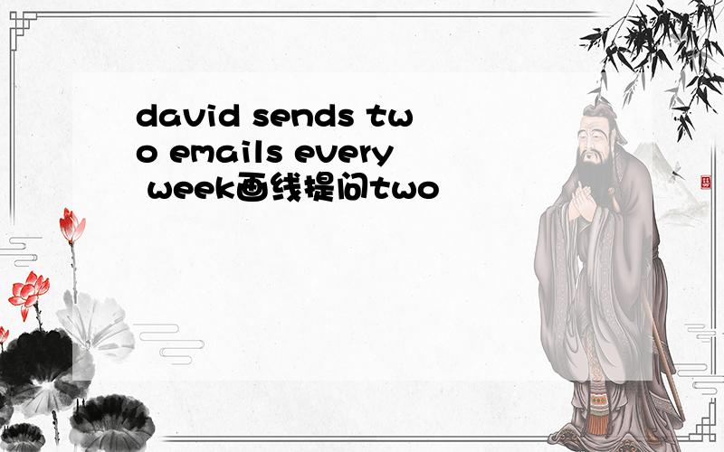 david sends two emails every week画线提问two