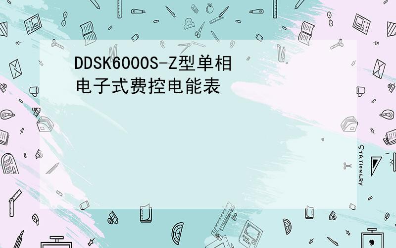 DDSK6000S-Z型单相电子式费控电能表