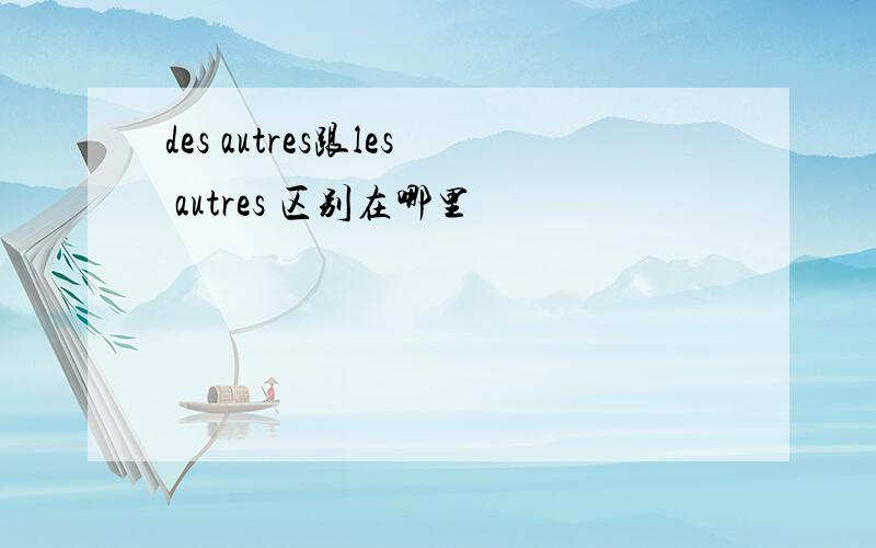 des autres跟les autres 区别在哪里