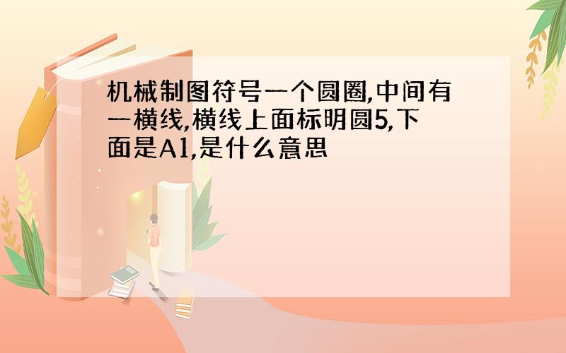 机械制图符号一个圆圈,中间有一横线,横线上面标明圆5,下面是A1,是什么意思