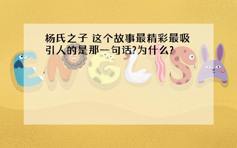 杨氏之子 这个故事最精彩最吸引人的是那一句话?为什么?