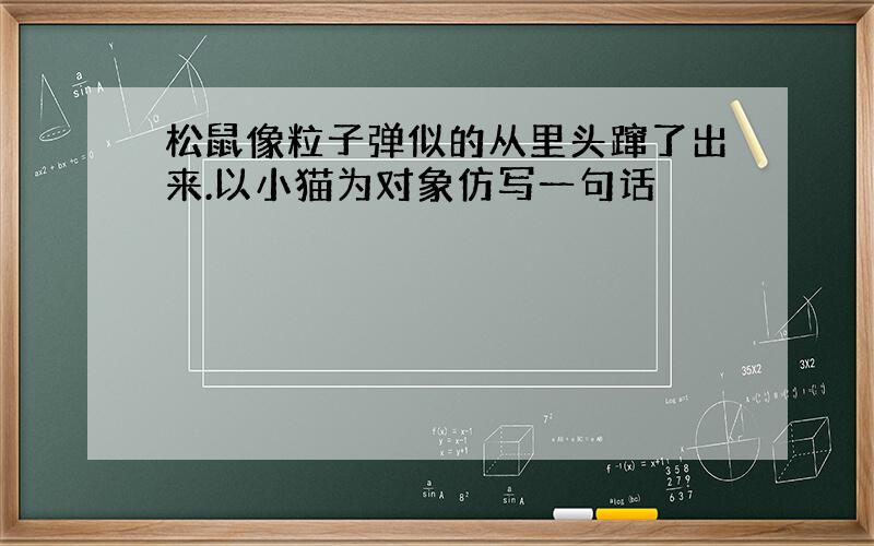 松鼠像粒子弹似的从里头蹿了出来.以小猫为对象仿写一句话