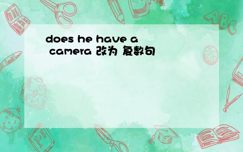 does he have a camera 改为 复数句