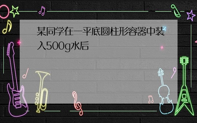 某同学在一平底圆柱形容器中装入500g水后