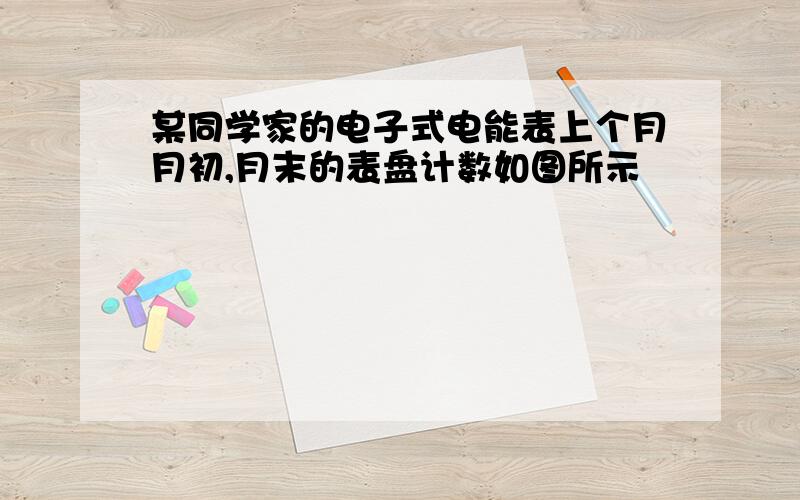 某同学家的电子式电能表上个月月初,月末的表盘计数如图所示