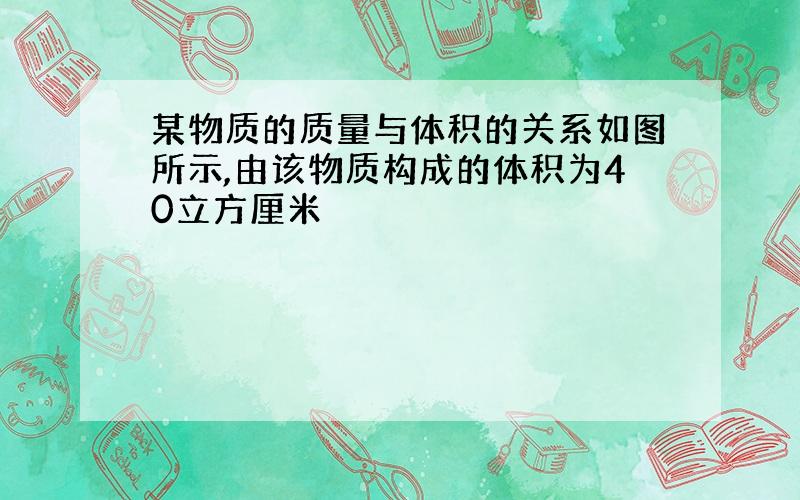 某物质的质量与体积的关系如图所示,由该物质构成的体积为40立方厘米