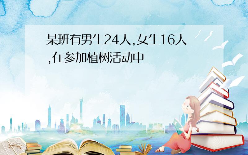 某班有男生24人,女生16人,在参加植树活动中