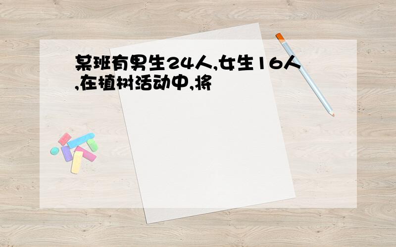 某班有男生24人,女生16人,在植树活动中,将