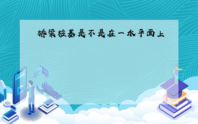 桥梁桩基是不是在一水平面上