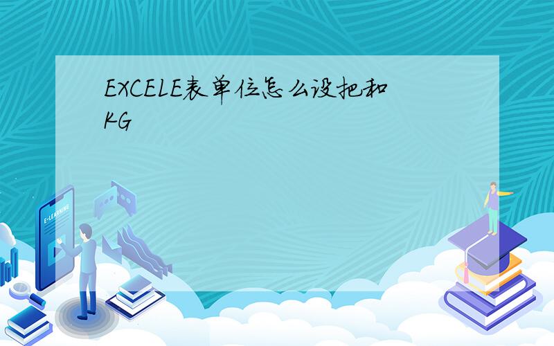 EXCELE表单位怎么设把和KG