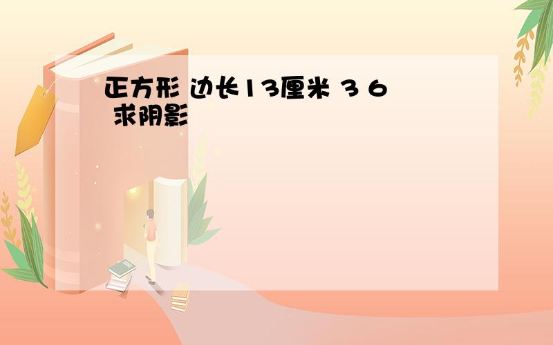 正方形 边长13厘米 3 6 求阴影