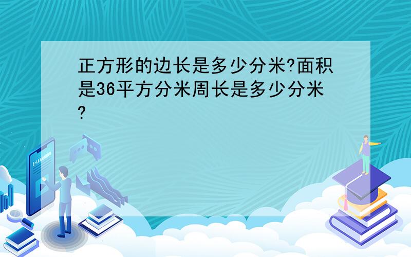 正方形的边长是多少分米?面积是36平方分米周长是多少分米?