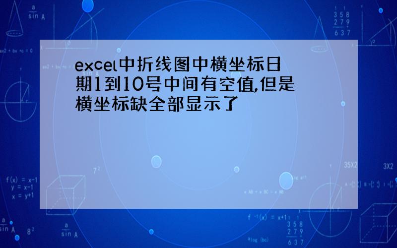 excel中折线图中横坐标日期1到10号中间有空值,但是横坐标缺全部显示了