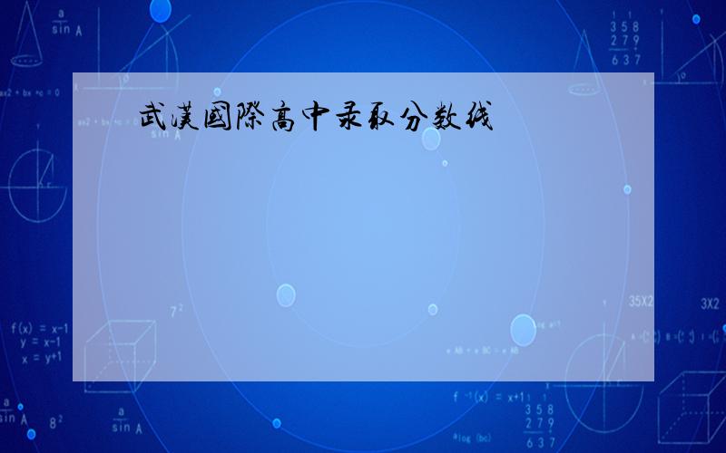 武汉国际高中录取分数线