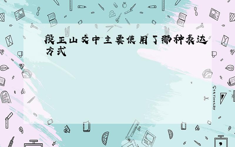 段正山文中主要使用了那种表达方式