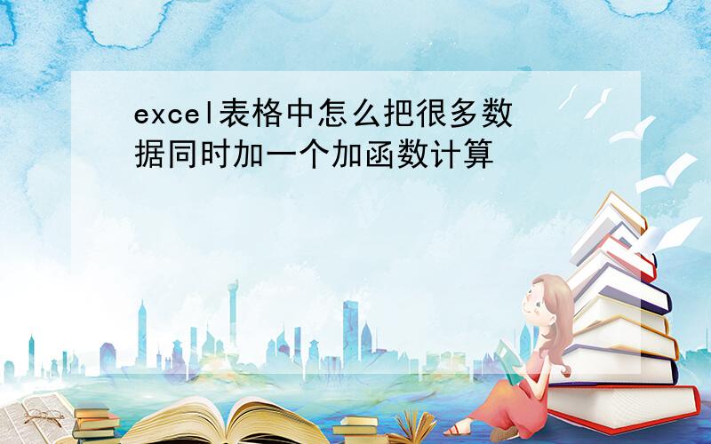 excel表格中怎么把很多数据同时加一个加函数计算