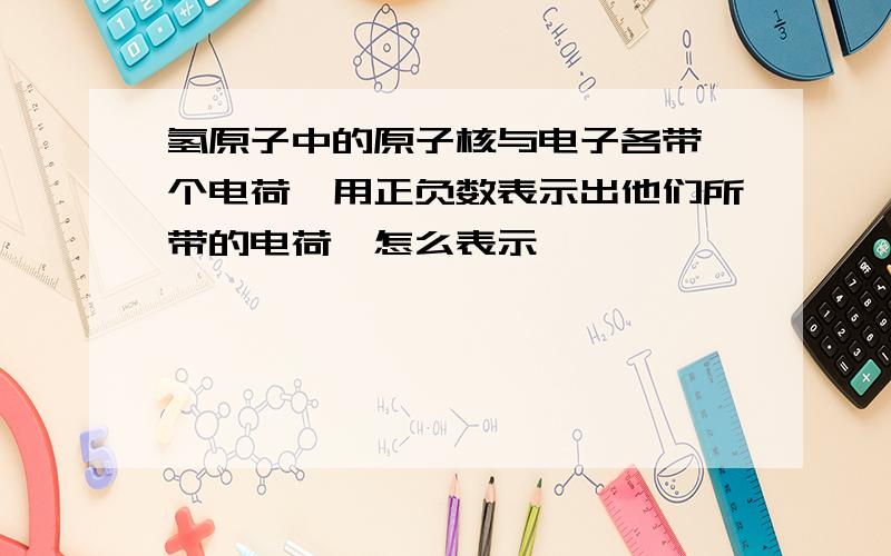 氢原子中的原子核与电子各带一个电荷,用正负数表示出他们所带的电荷,怎么表示