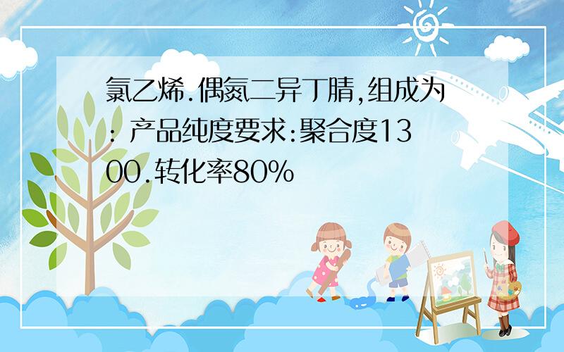 氯乙烯.偶氮二异丁腈,组成为: 产品纯度要求:聚合度1300.转化率80%