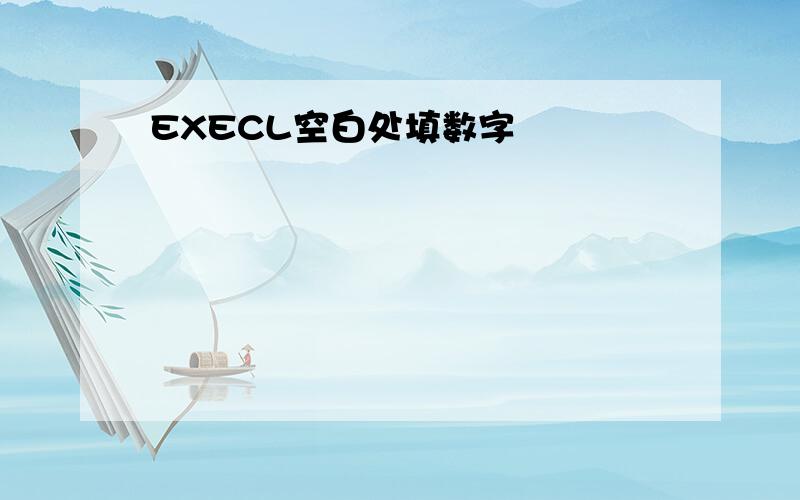 EXECL空白处填数字