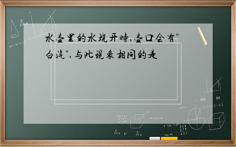 水壶里的水烧开时,壶口会有"白汽",与此现象相同的是