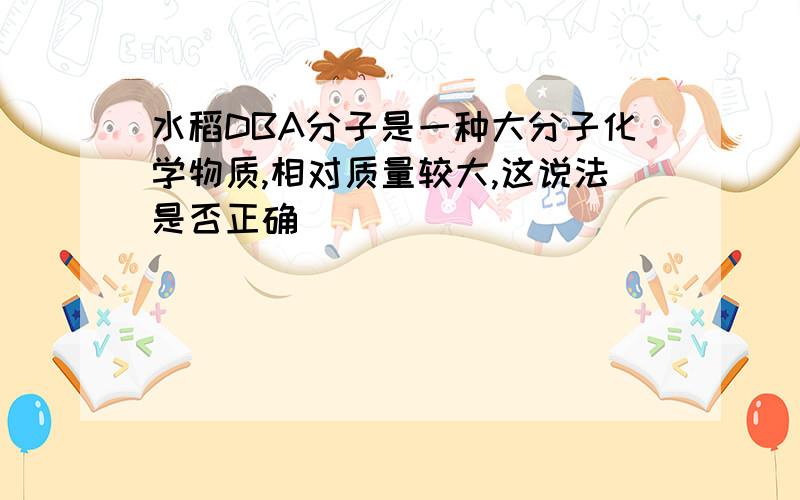 水稻DBA分子是一种大分子化学物质,相对质量较大,这说法是否正确