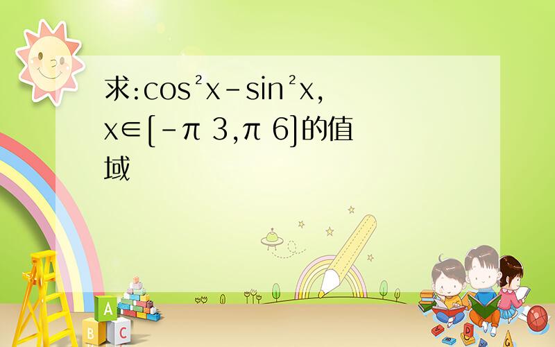 求:cos²x-sin²x,x∈[-π 3,π 6]的值域