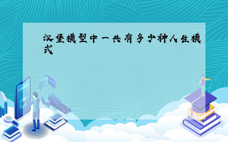 汉堡模型中一共有多少种人生模式