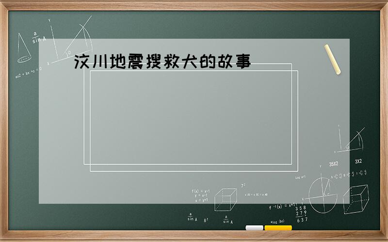 汶川地震搜救犬的故事