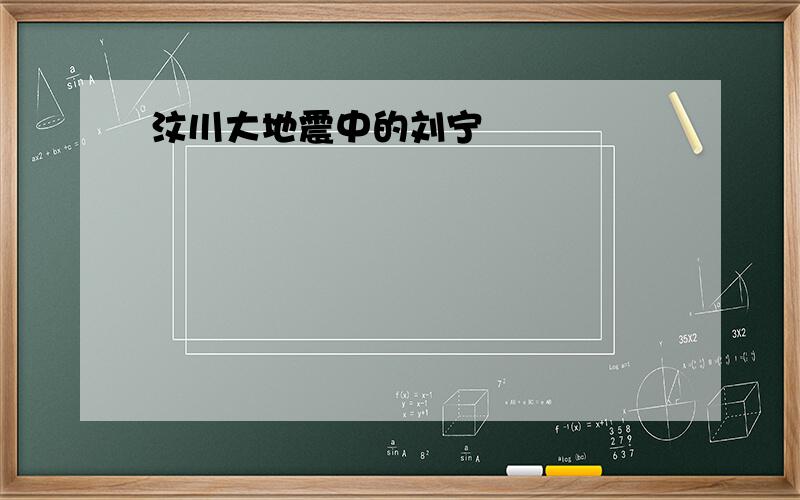 汶川大地震中的刘宁