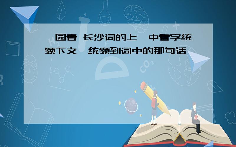 沁园春 长沙词的上阙中看字统领下文,统领到词中的那句话