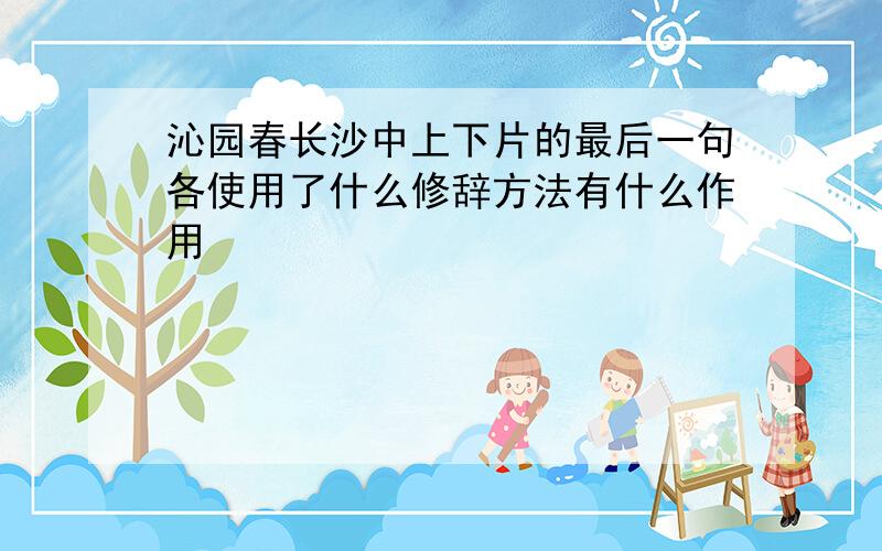 沁园春长沙中上下片的最后一句各使用了什么修辞方法有什么作用