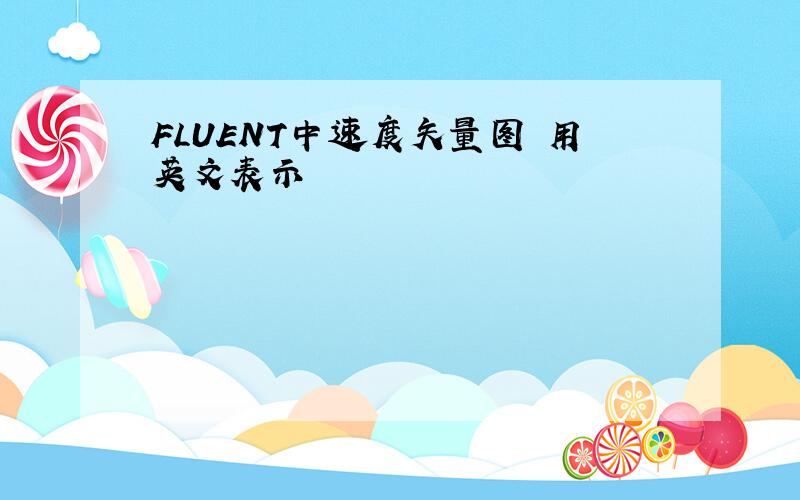 FLUENT中速度矢量图 用英文表示