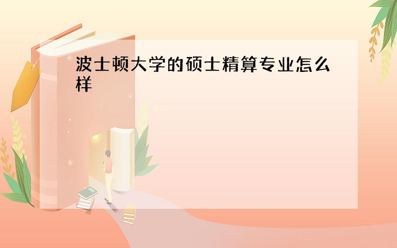 波士顿大学的硕士精算专业怎么样