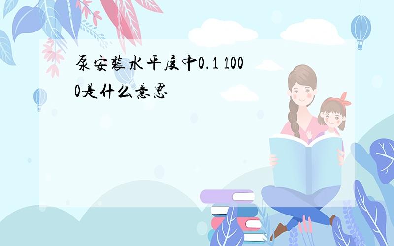 泵安装水平度中0.1 1000是什么意思