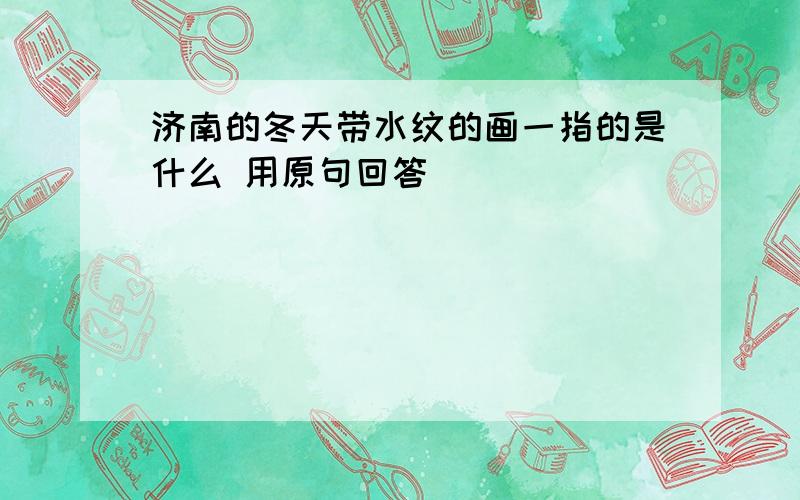 济南的冬天带水纹的画一指的是什么 用原句回答