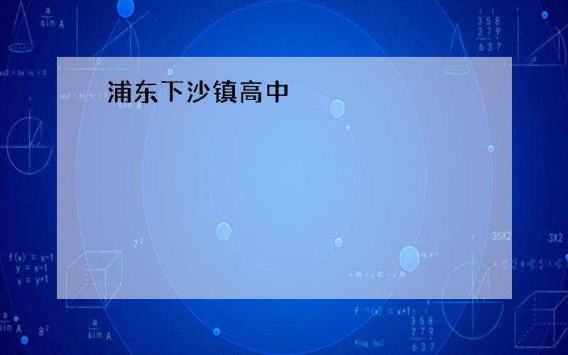 浦东下沙镇高中