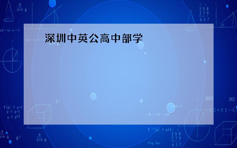 深圳中英公高中部学