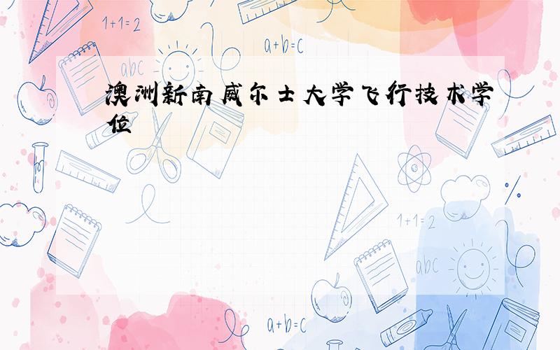 澳洲新南威尔士大学飞行技术学位