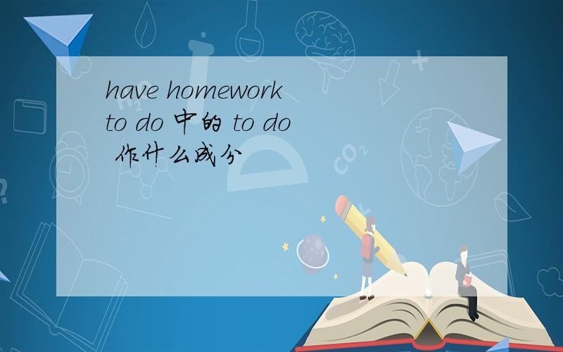 have homework to do 中的 to do 作什么成分