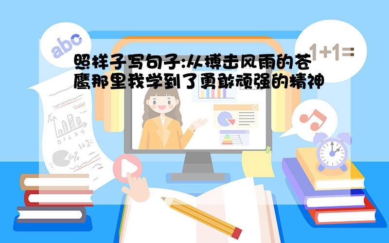 照样子写句子:从搏击风雨的苍鹰那里我学到了勇敢顽强的精神