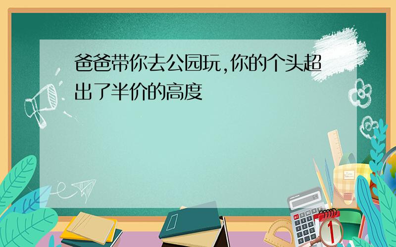 爸爸带你去公园玩,你的个头超出了半价的高度