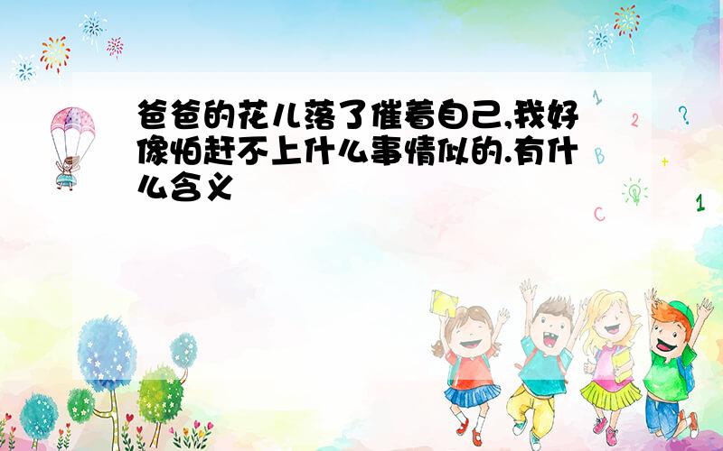 爸爸的花儿落了催着自己,我好像怕赶不上什么事情似的.有什么含义